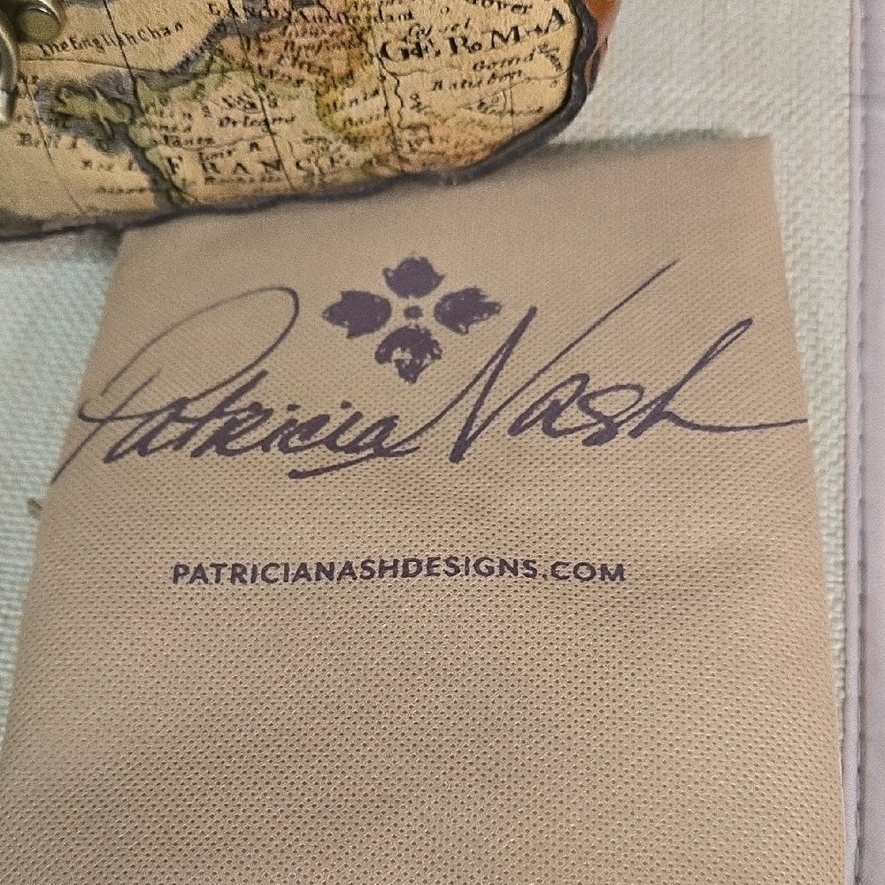 Patricia Nash Tan and Brown Map Print Shoulder Bag - Picture 2 of 16